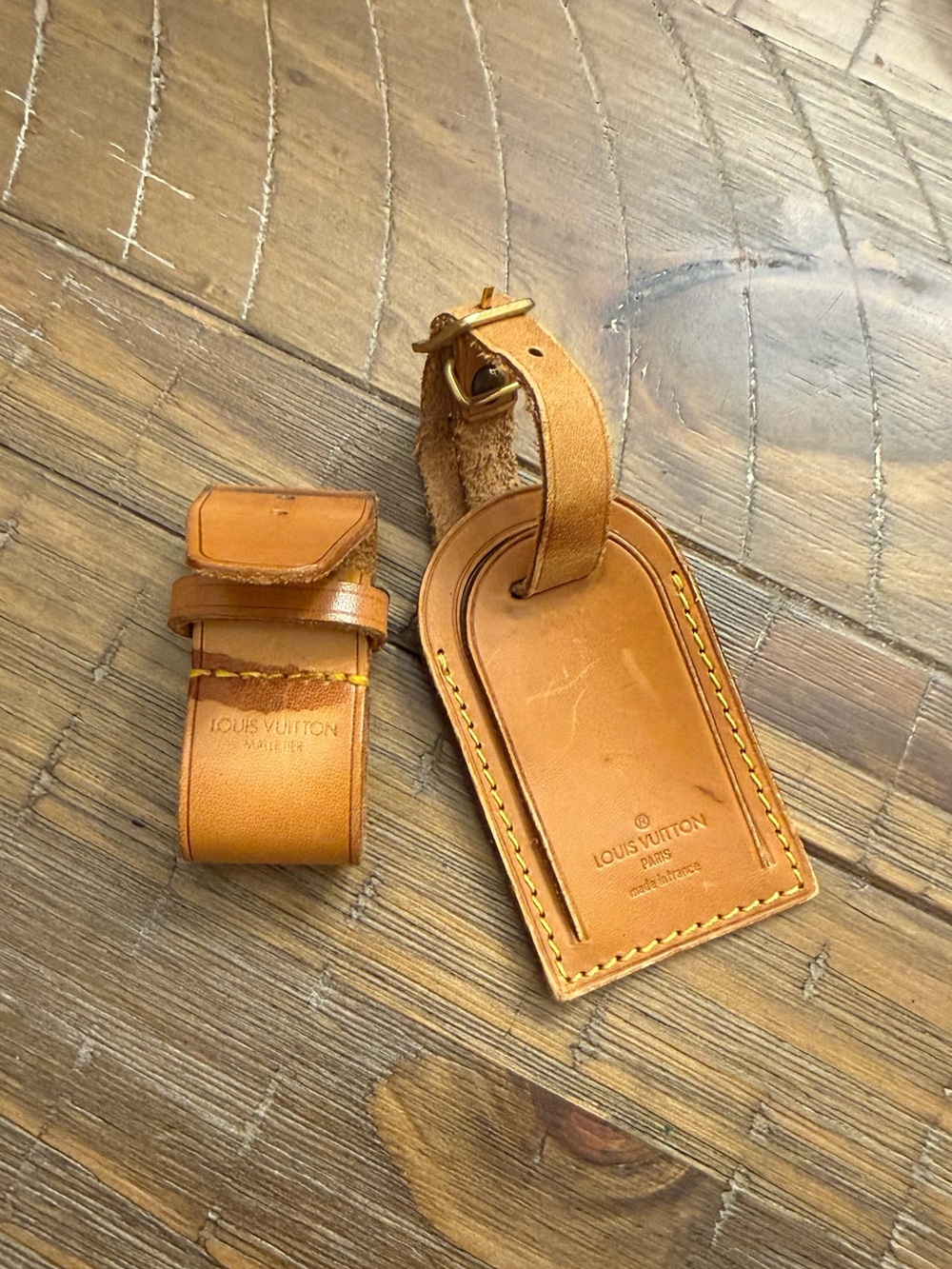 Louis Vuitton Vachetta Leather Luggage Tag and Strap Set